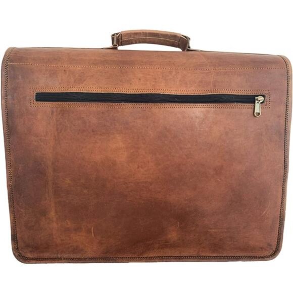 18INCH Leather Briefcase Laptop Messenger bag best computer satchel Handmade Bag - Picture 5 of 7